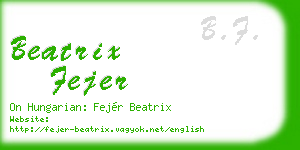 beatrix fejer business card
