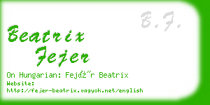 beatrix fejer business card